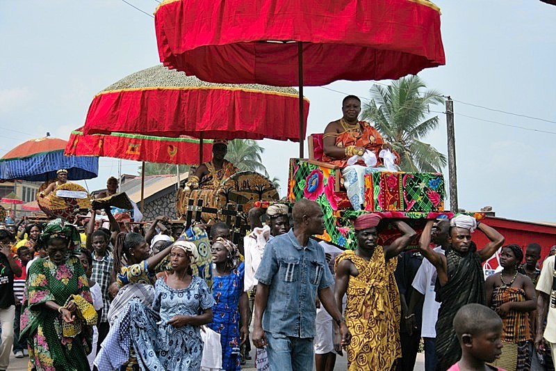 Celebration of the Bakatue festival in Ghana, West Africa .